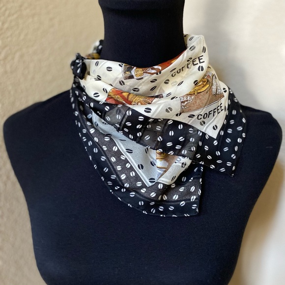 Coffee Print Scarf - Picture 1 of 2